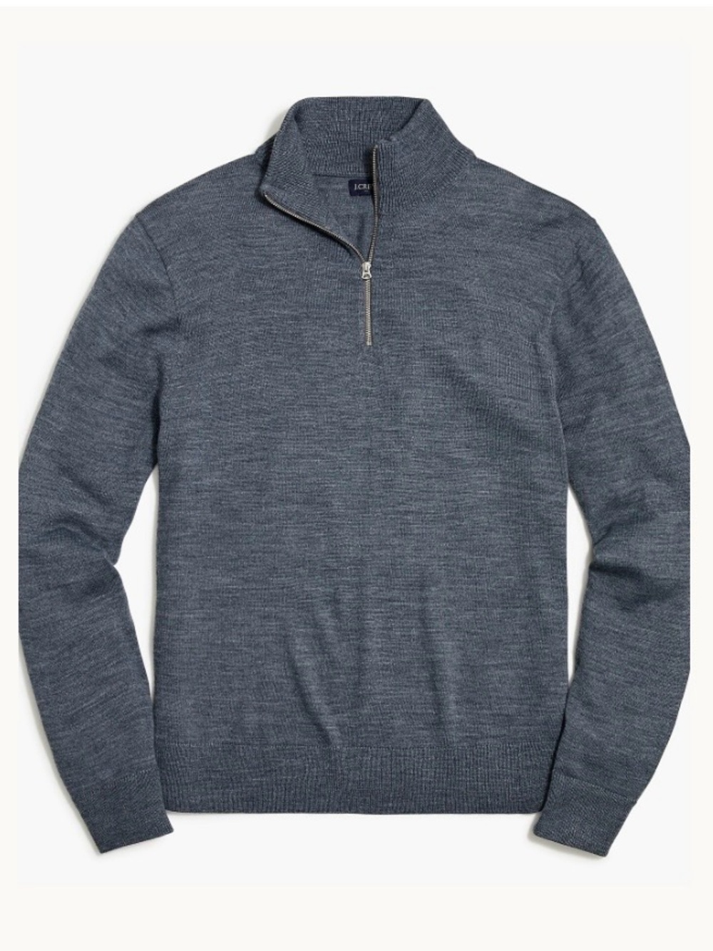 J. Crew Merino Wool Blend Quarter-Zip Sweater Men’s Size M Mock Neck Storm Blue